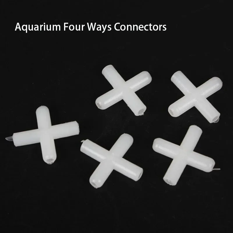 

20pcs/lot 4mm Plastic Aquarium Connector Four Ways Fish Tank Air Pump Connector Control Valve Air Pipe Tube Accessories