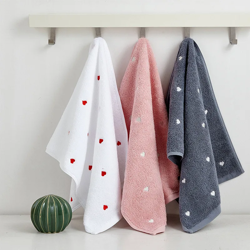 Set White, Grey, Pink Beach Towel Face Towel 2pcs/set Peach Heart Home Soft Swimming Towel
