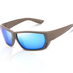 Polarized Sunglasses Men Vintage Tuna Alley Sun Glasses For Men Male Sport Sunglasses UV400 Square E