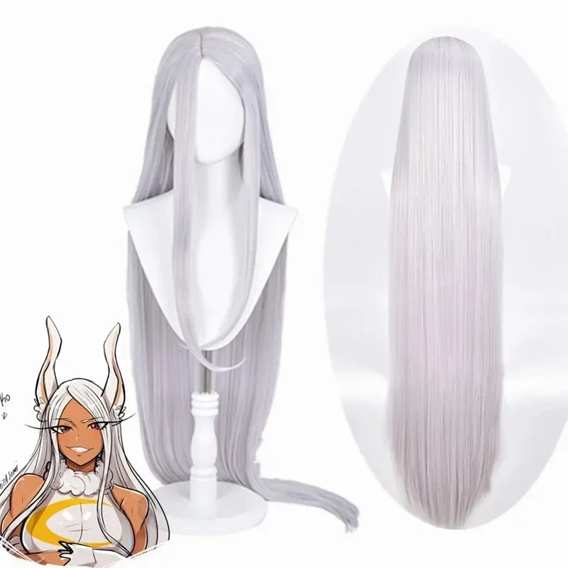 Женский длинный прямой серебристый парик Miruko для косплея моя геройская академия