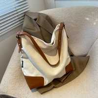 cgcbag large capacity canvas shopper bag women 2022 tote bag all match retro designer handbag women simple solid messenger bag