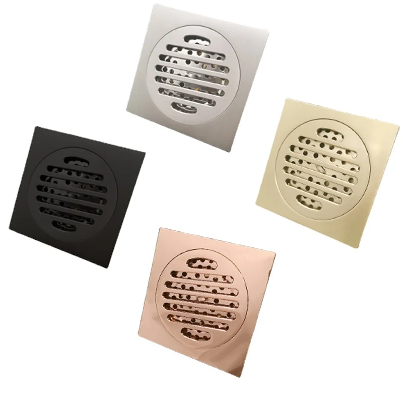 

100x100 для душа, кухня, латунь, матовый, матовый, черный, золотой, розовое золото, с фильтром, слив пола для ванной комнаты