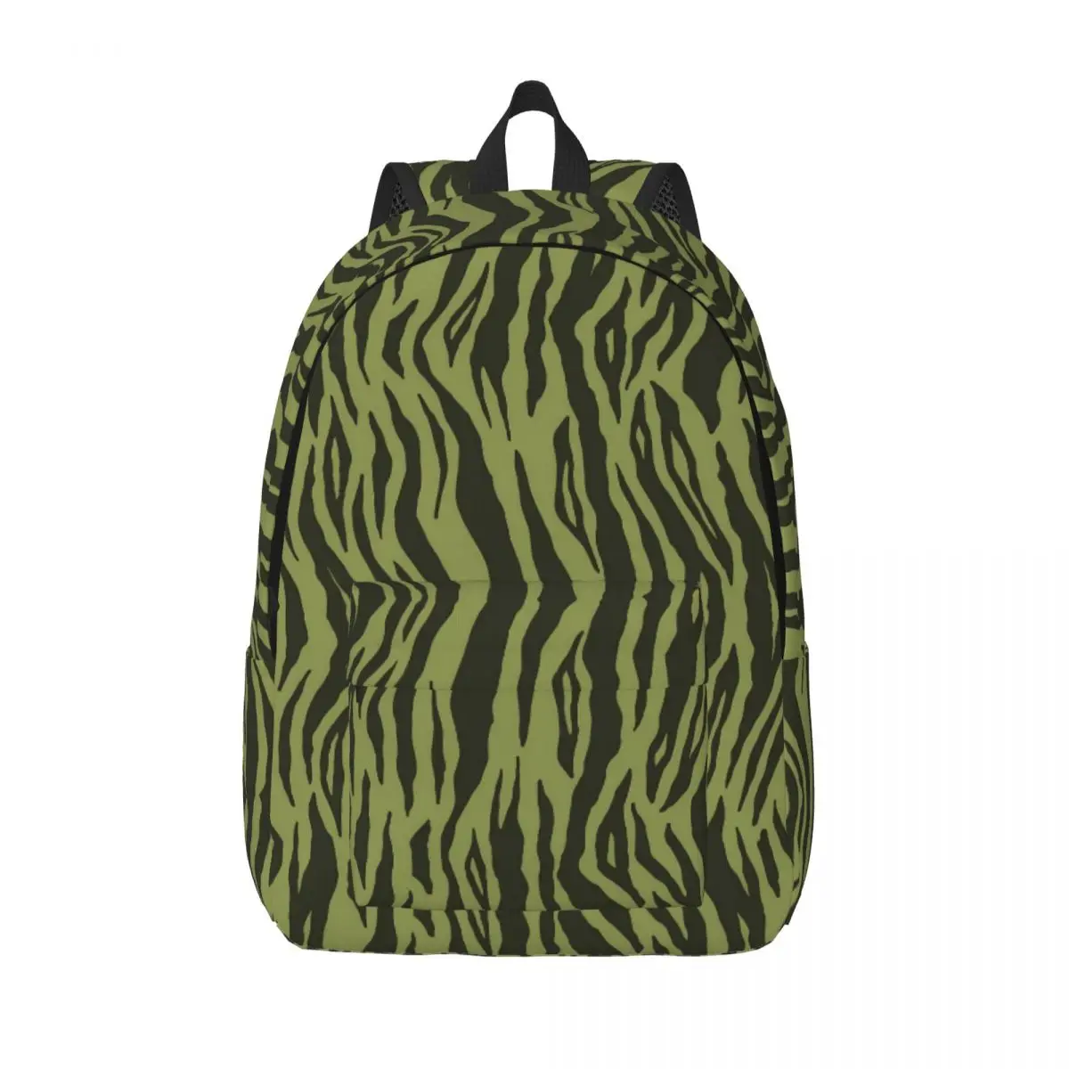 

Moss Green Backpack Men Stripes Animal Print Print Backpacks Polyester Streetwear High School Bags College Colorful Rucksack