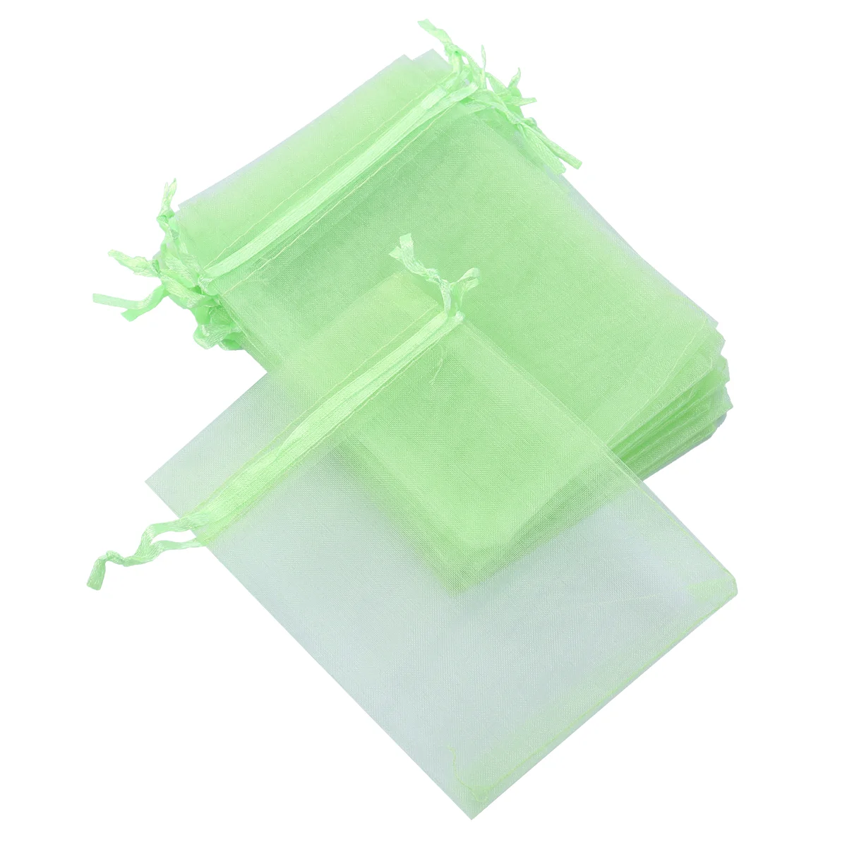 

100pcs Net Yarn Packing Bag Beautiful Gift Candy Storage Bag for Girl (9*12cm; Fruit Green)