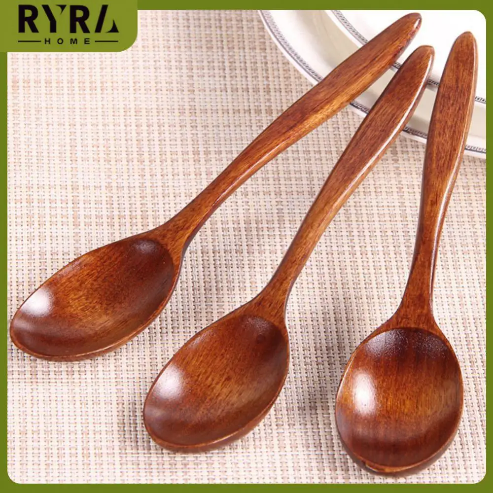 

1pcs Porridge Spoon Round Spoon Soup Teaspoon Catering Long Handle Honey Coffee Spoon Kitchen Cooking Utensil Tool 18cm Japanese