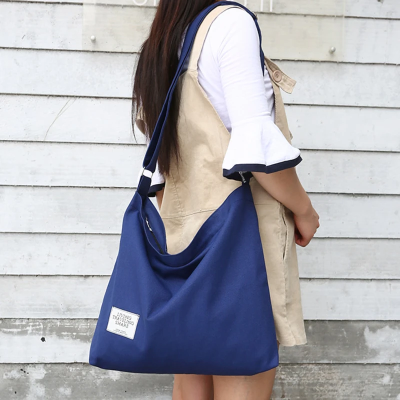 

6 Color New Korean Version Simple Women's Shoulder Bag Canvas Retro Casual Woman Bag Cross Body Bag Large Capacity Shopping Bag