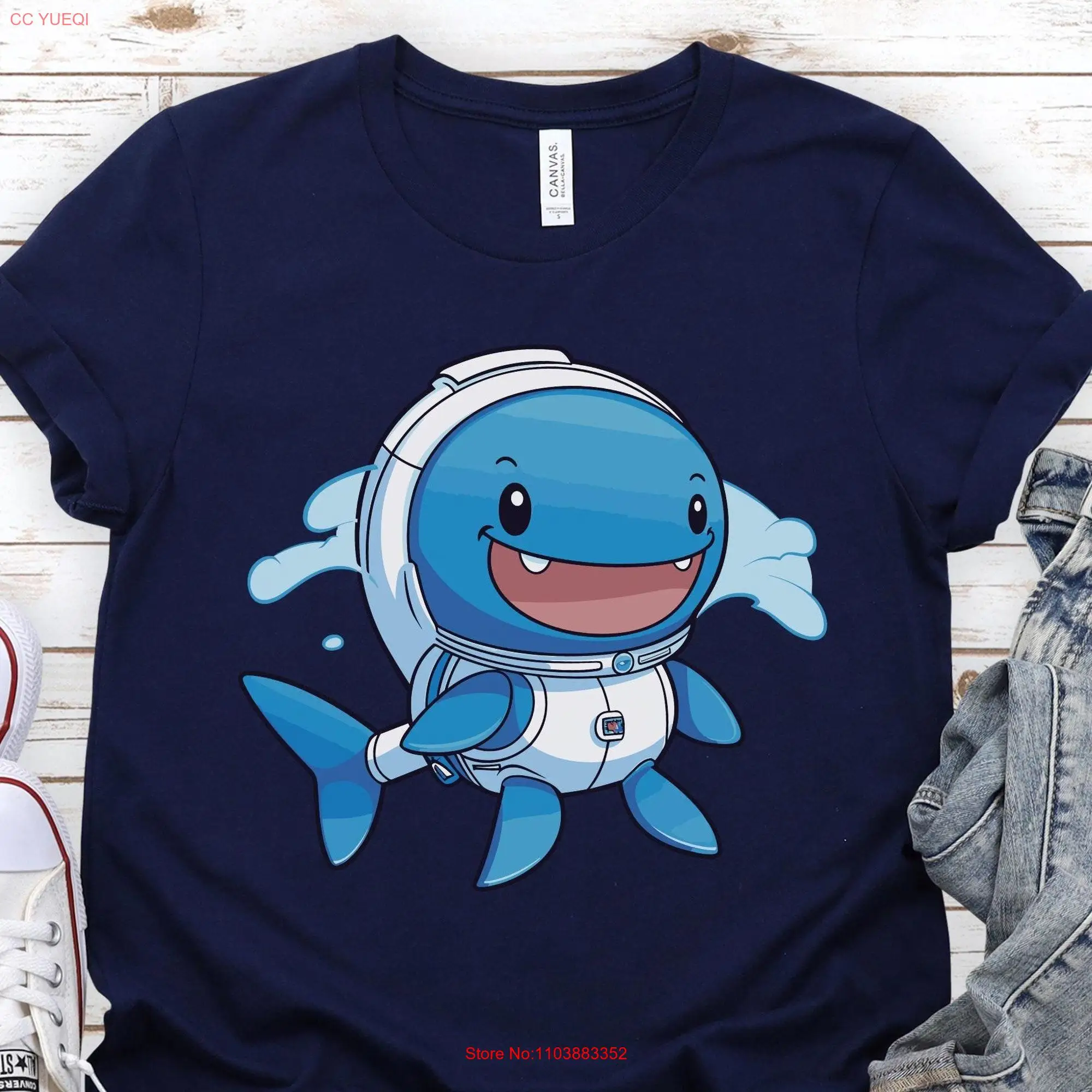 Футболка с длинным или коротким рукавом для влюбленных изображением китов из