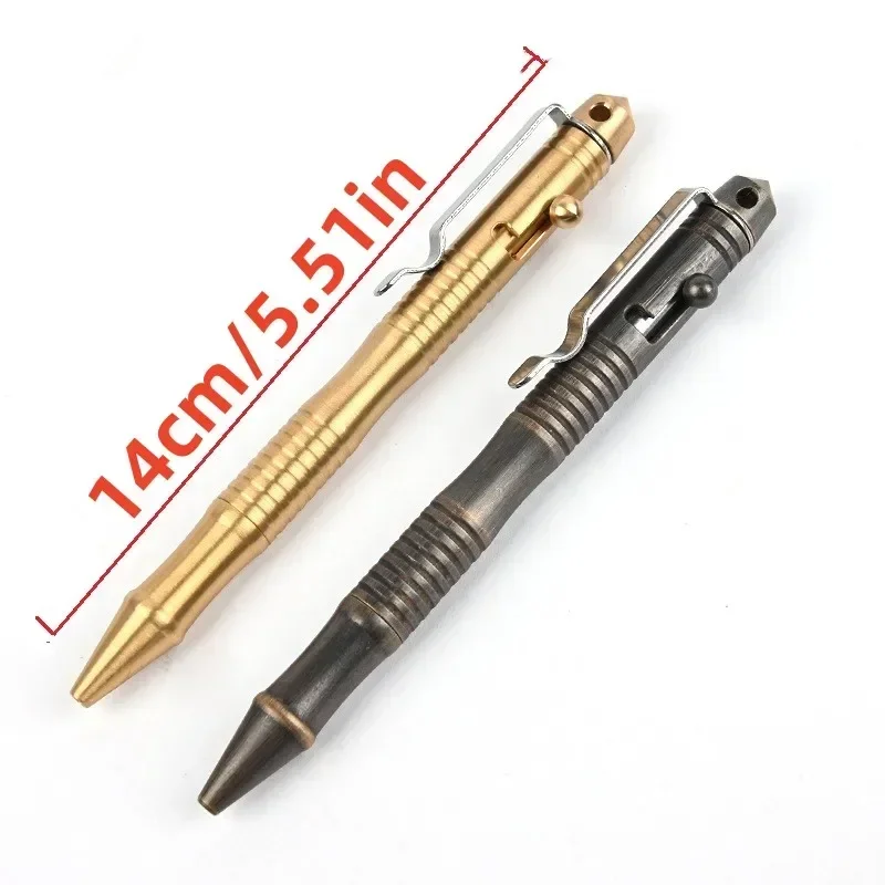 Тактическая ручка с латунным болтом полностью металлический корпус латунная