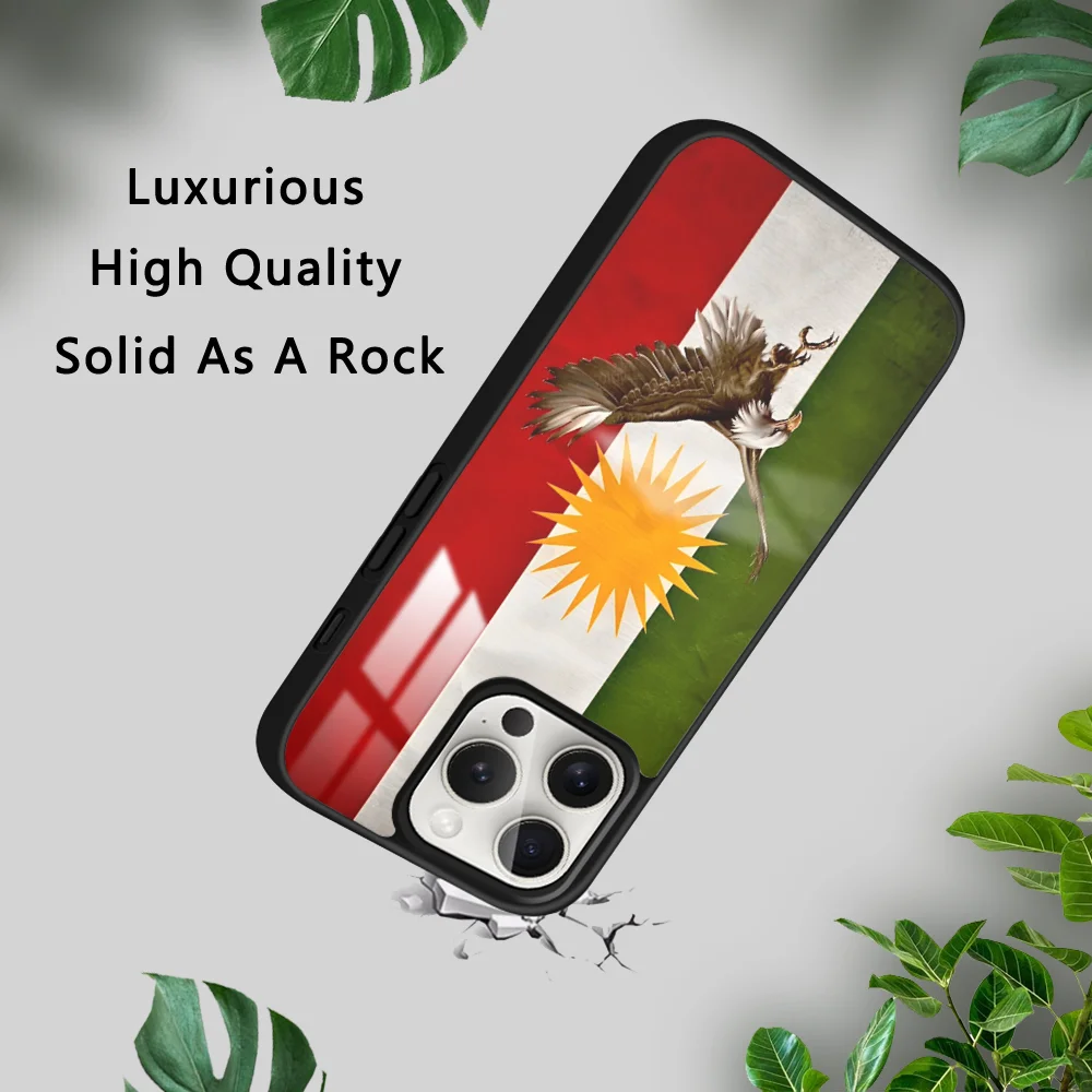 Жесткий чехол K-Kurdistan с флагом для телефона iPhone 16 15 14 13 12 11 Pro Xs Max Mini Plus