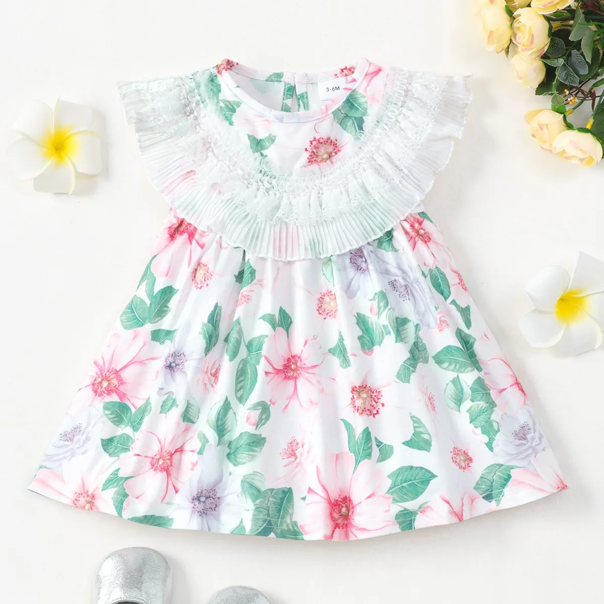 

Hibobi Baby Girl Sleeveless Floral Lace Dress