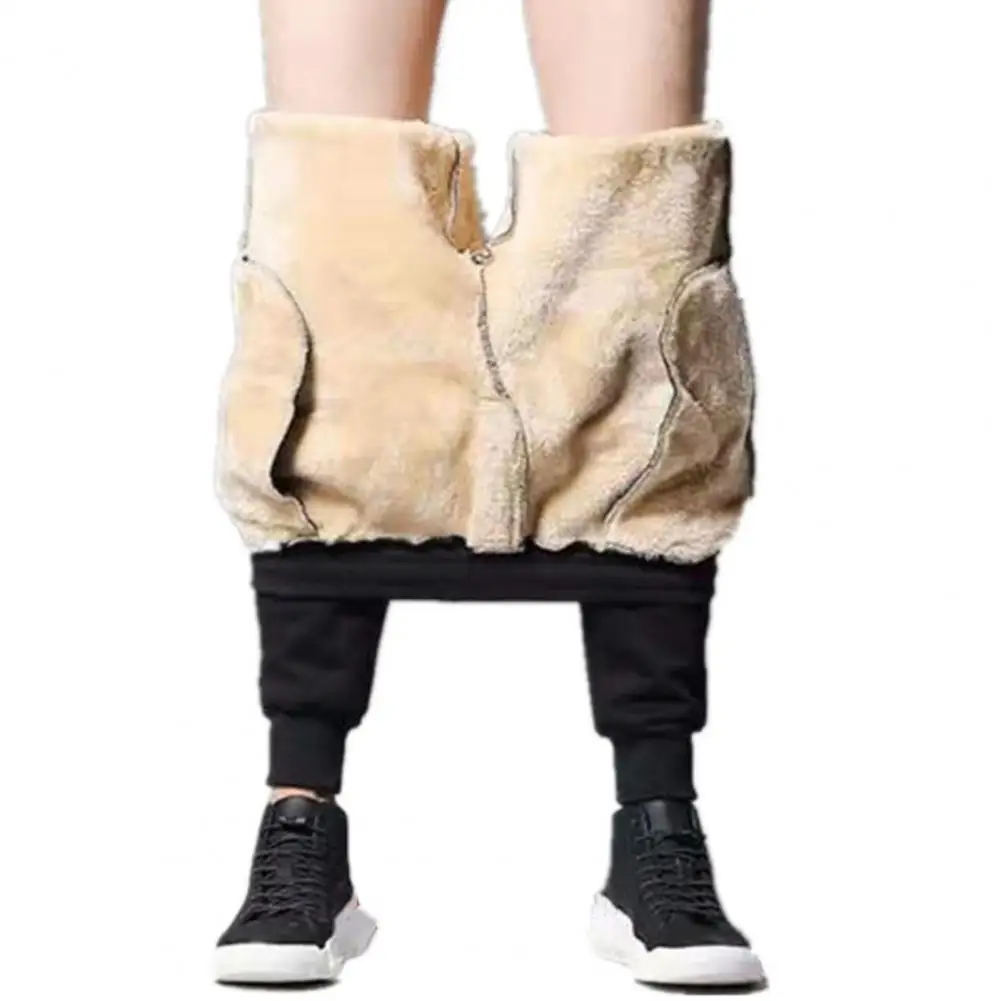 

Men Sweatpants Elastic Waist Men Winter Trousers Mid Waist Leisure Men Pants