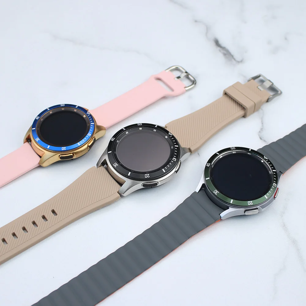 Metal Bezel for Samsung Galaxy Watch 4 Classic 46mm 42mm Gear S3 Frontier/Classic Cover Adhesive Case Time Scale Ring Accessorie images - 6
