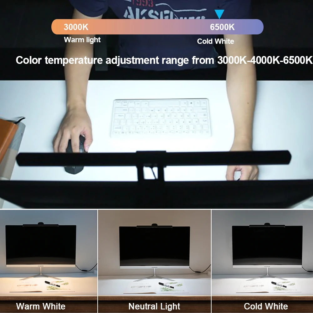 Светодиодная настольная лампа для ПК и ноутбука светсветильник льник чтения с