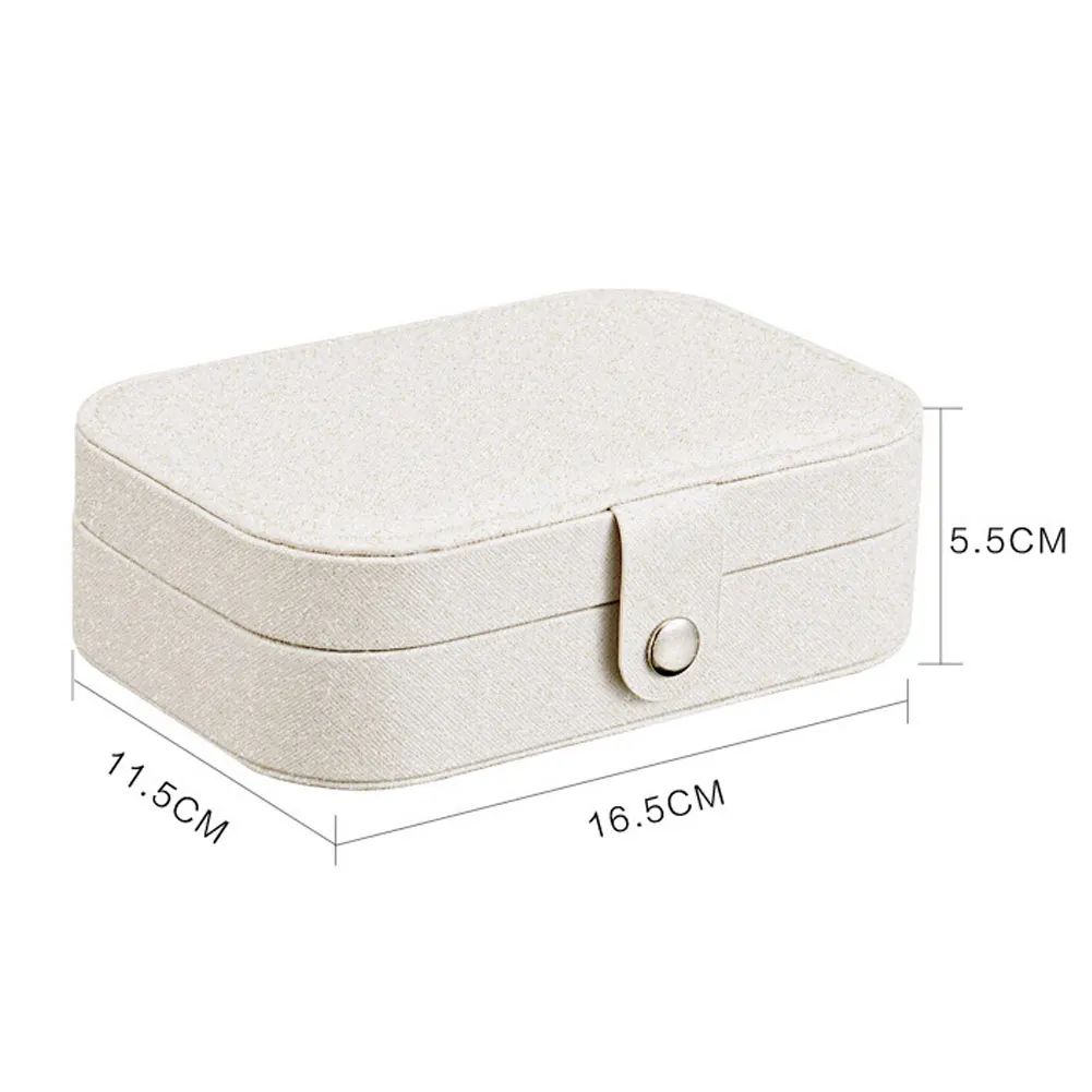 Portable Jewelry Box Jewelry Organizer Display Travel Jewelry Case Boxes Button Leather Storage Travel Box Girl Gift