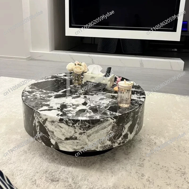 Круглые мраморные журнальные столики для гостиной, современные белые простые круглые мраморные столики, центральный столик для квартиры (art.: 3920d7cbf9873) - 3920d7cbf9873