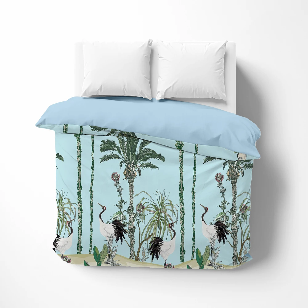

1Pc Luxury Duvet cover Quilt Cover Blanket/Comfortable Case Bedding 140x200 150x200 135x200 240x220 Customized size tropic crane