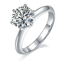 100 s925 2 carats moissanite rings diamond engagement rings for women girls gift sterling silver jewelry