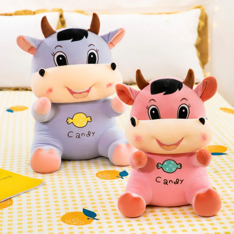 Лидер продаж 25 см 35 детская милая плюшевая кукла карамельного цвета корова