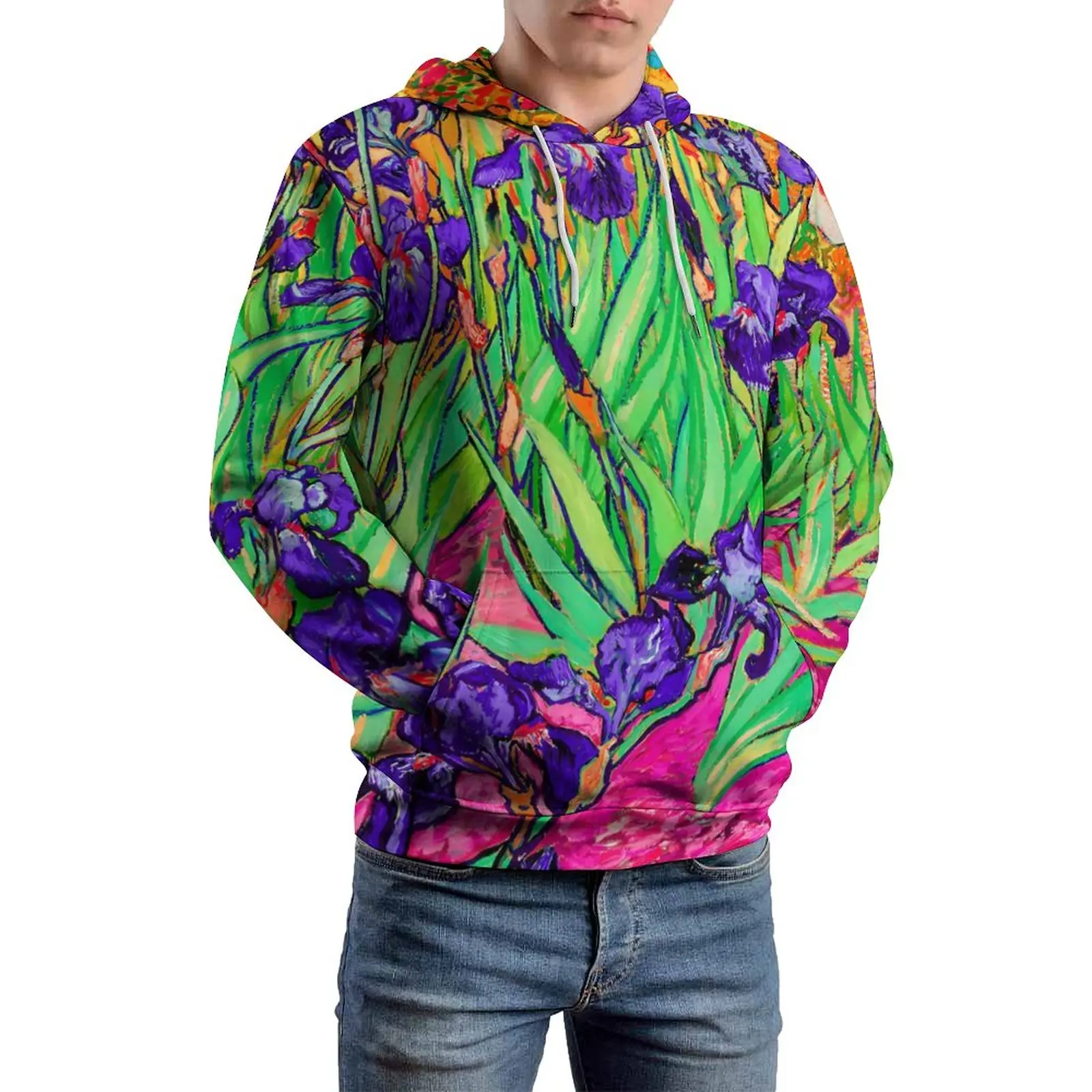 

Винсент ван гог повседневные толстовки унисекс синий цветочный принт Harajuku графический свитшот зимняя свободная толстовка с длинным рукавом оверсайз