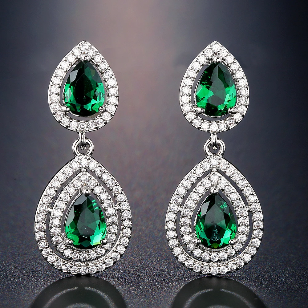 

RAKOL Luxury White Water Drop Cubic Zirconia Dangle Earrings for Women Exquisite Bridal Wedding Jewelry Girls Anniversary Gifts