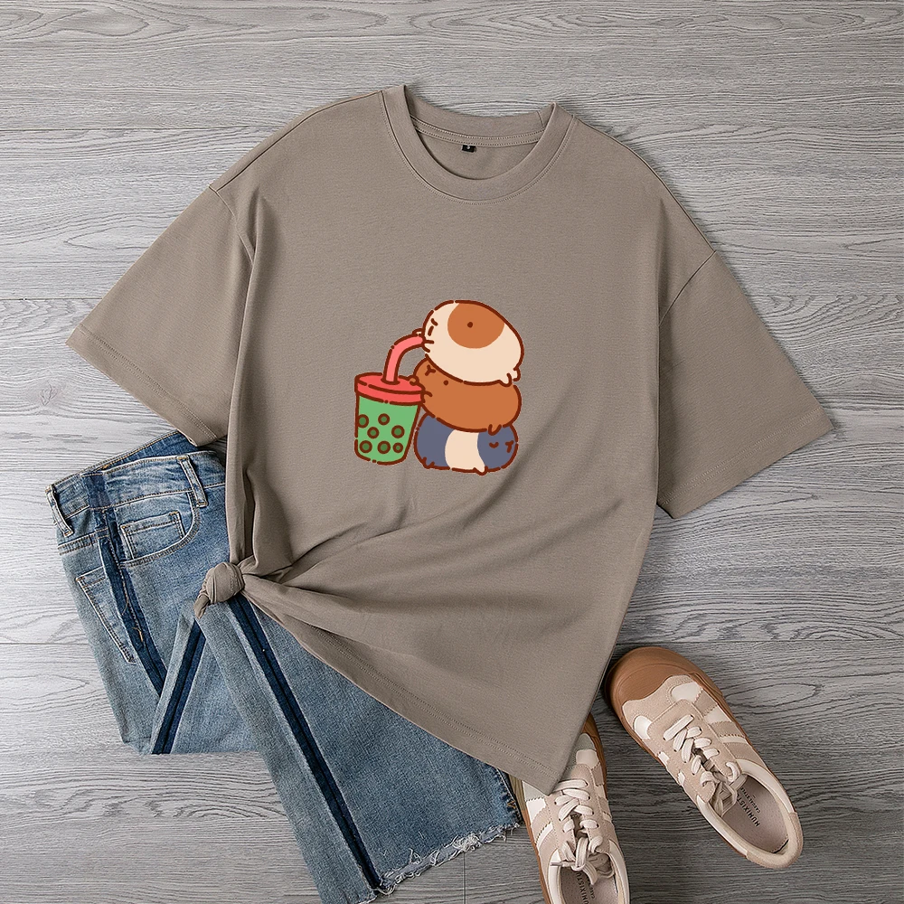 

Футболка женская оверсайз с принтом морской свиньи, милая рубашка с рисунком животного для влюбленных, с графическим принтом, подарок для любимых