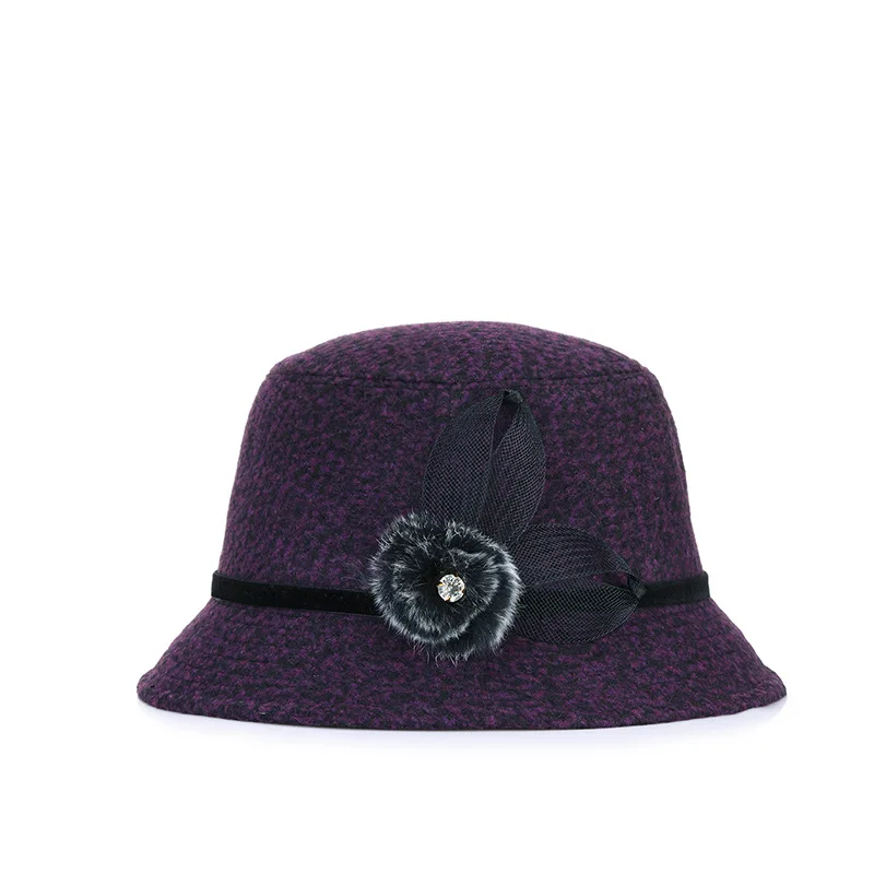 Hat The New 2022 Ms MAO Qiu Diamond Mother Cap Outdoor Warm Elegant Folding Women Wool Lady |