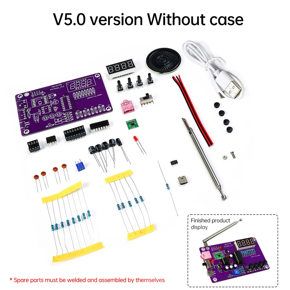 

HU-017A HU-017BRDA5807S Радиокомплект FM DIY Электронные детали Учебный набор 87-108 МГц Комплект платы для электронных компонентов Аксессуары