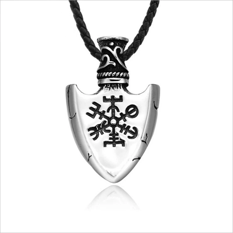 Ожерелье из нержавеющей стали Viking Spearhead скандинавский компас подвеска с руной