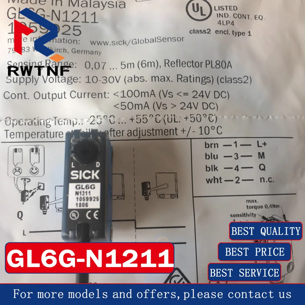 Фото Совершенно новый оригинальный фотоэлектрический датчик GL6G-N1211 SICK, 100% оригинальный, в наличии на складе. №2