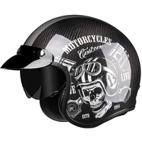 classic 34 open face motorcycle helmet carbon fiber cascos para moto cafe racer helmet for man women kids m xxl size jet casque