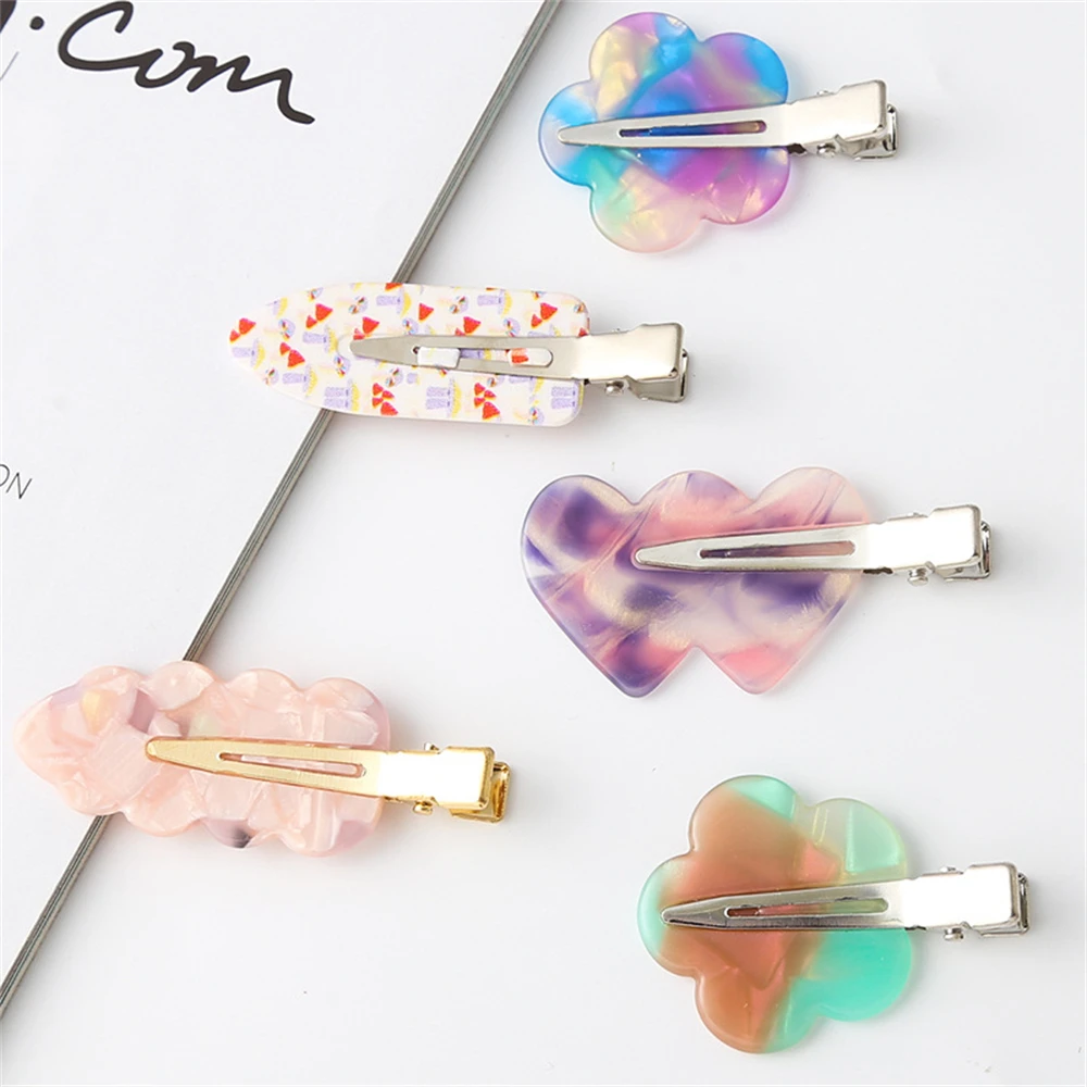 

2pcs Small Leaf Flower Hairpin No Bend Seamless Hair Clips Side Fringe Barrette Makeup Washing Face Hair Accessories For Women