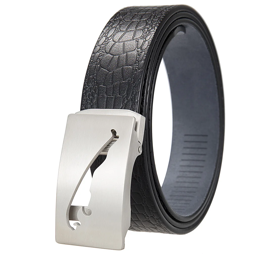Top Quality Men's Business Luxury Belt Jeans Belts DressBelt Toothless Buckle Belt Men's Fashion Genuine Leather Belt