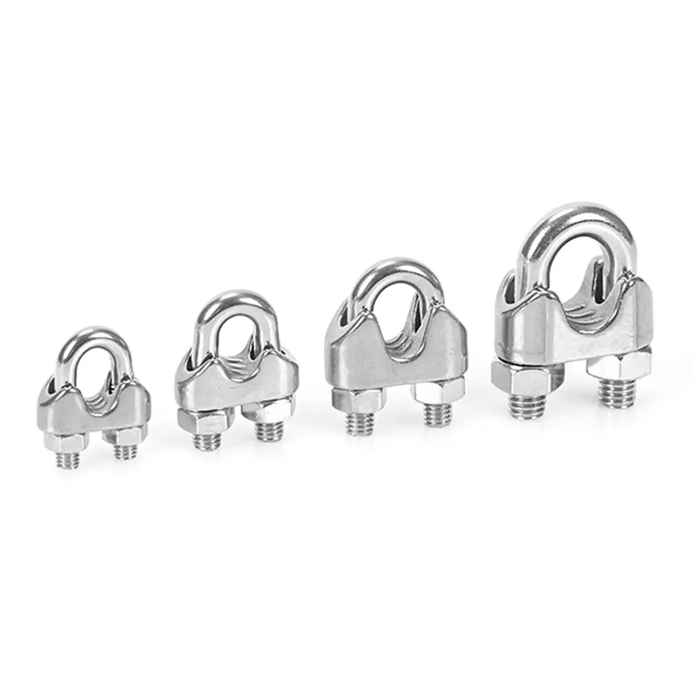 1Pc M2/3/4/5/6/8/10/12/14mm Wire Rope Sleeve 304 Stainless Steel U Type Cable Clip Hardware Fixing Clamp Bolts Rigging