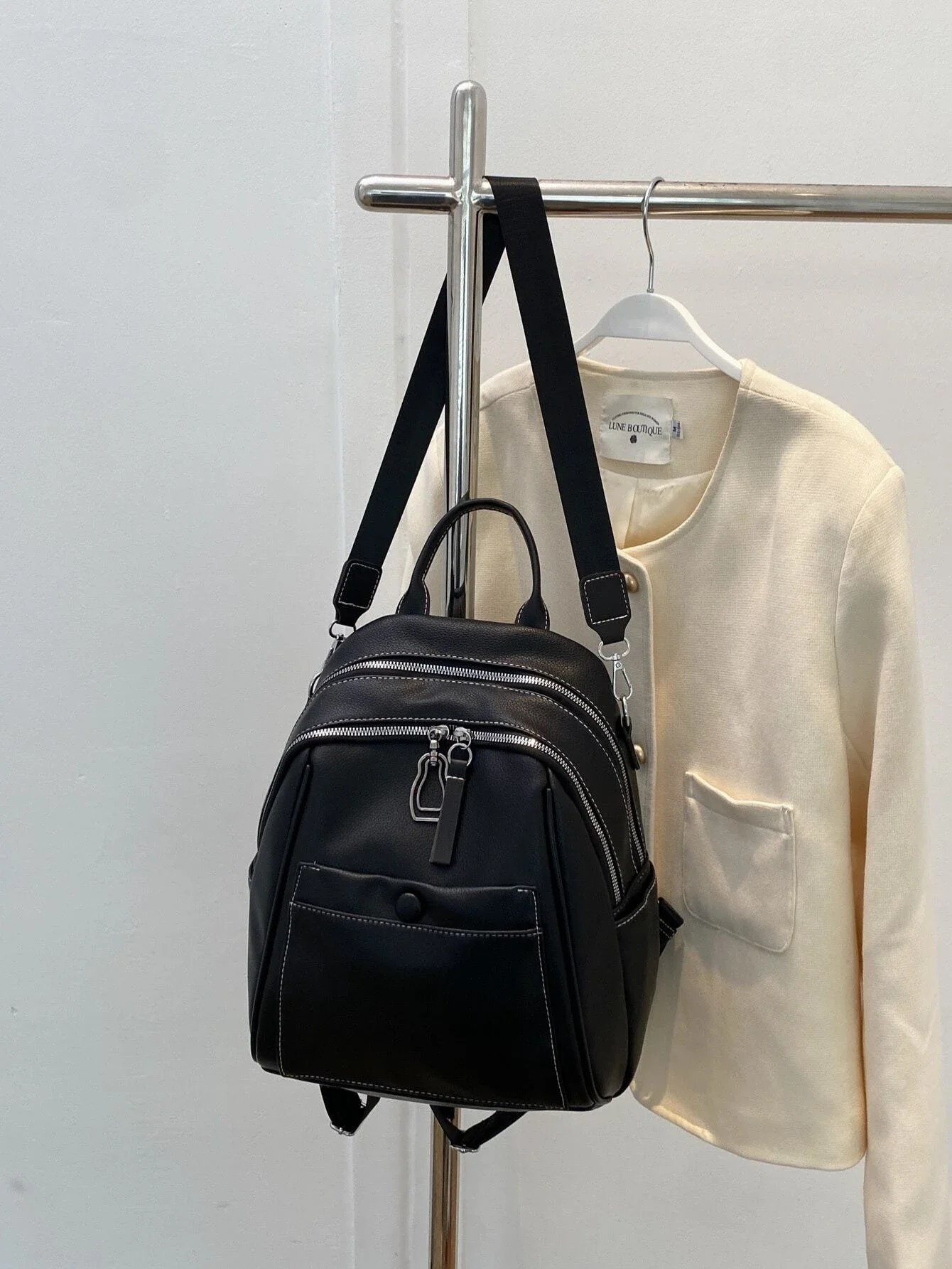 

Patched Pocket Front Functional Backpack