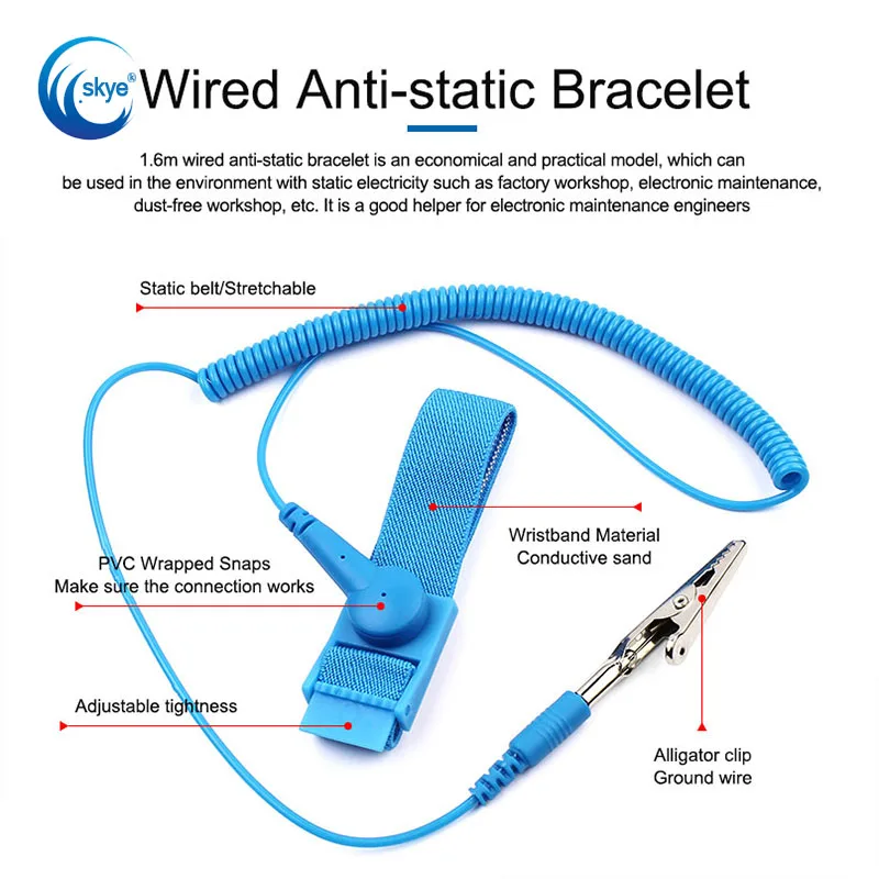 

Беспроводной Антистатический браслет SUNSHINE, беспроводной Регулируемый разрядный кабель ESD, наручный статический браслет, беспроводной стат...