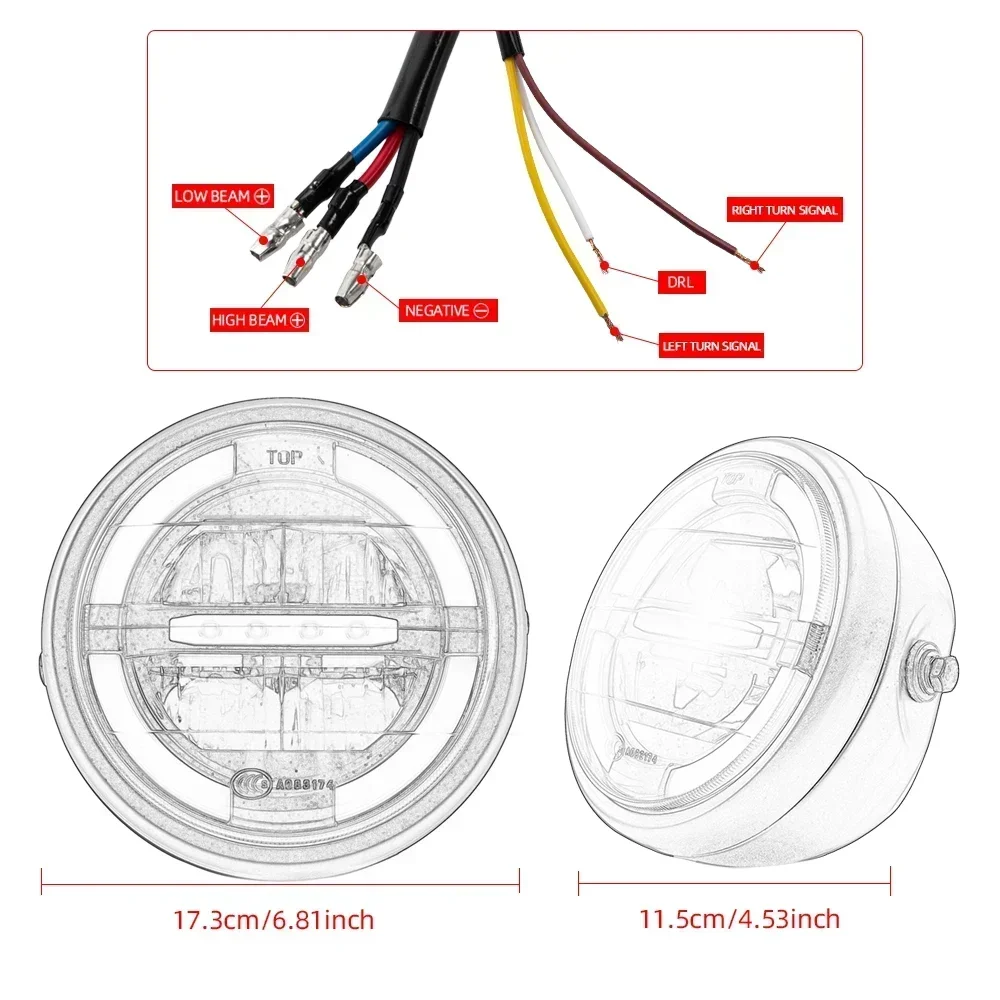 7-дюймовая мотоциклетная светодиодная фара универсальная круглая для Harley Sportster