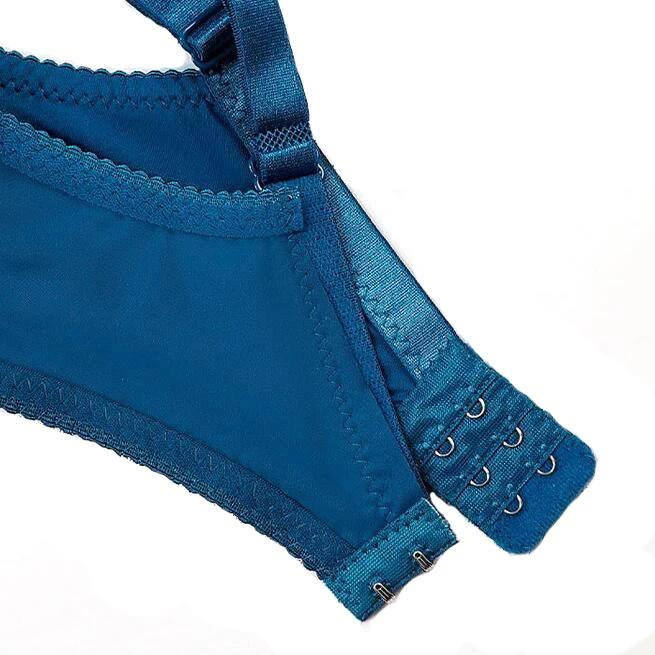 Sexy Womens Deep V Lace Brassiere Floral Embroidery Underwire 3/4 Cups Lightly Padded Bras Female Lingerie 38 40 42 44 C D Black