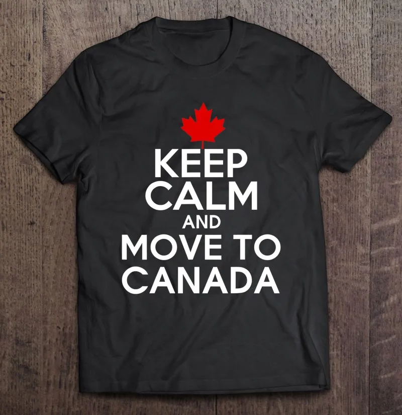 

Футболка мужская с графическим принтом «Keep Calm And Move To Canada»