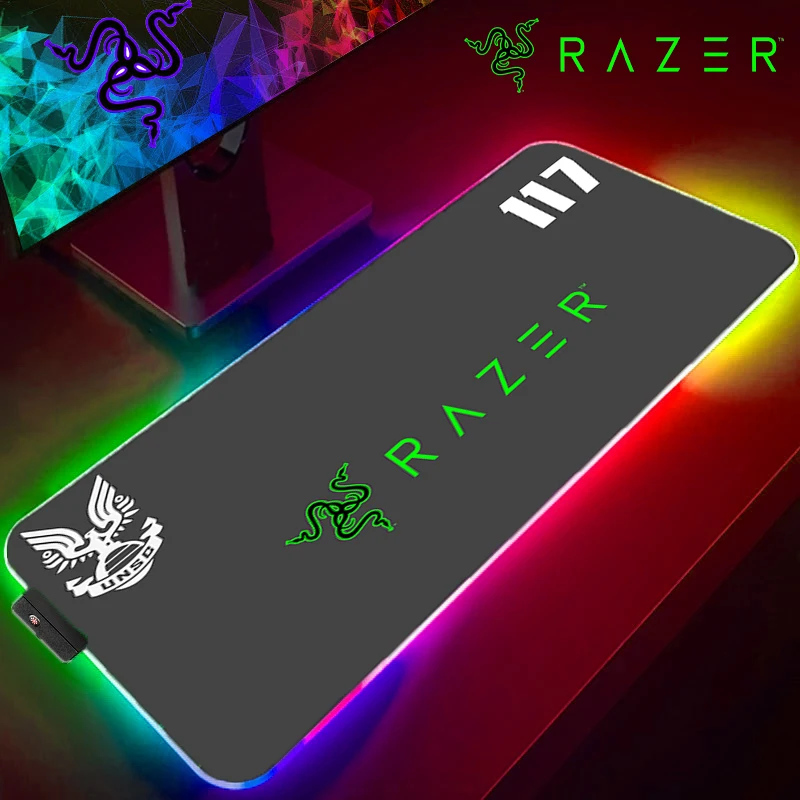 

Gaming Mouse Pad RGB Razer Goliathus Halo Cool LED Mousepad Computer Offices Gamer Anime Pc Accessories Desk Mat XXL Game Mats