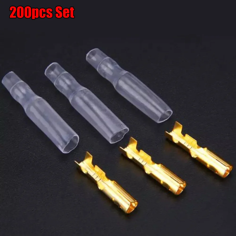 

200pcs 3.9mm Male Female Electric Cable Wire Connector Socket Classic 3.9 Mm Brass Female Bullet Terminals Male Insulation Cover