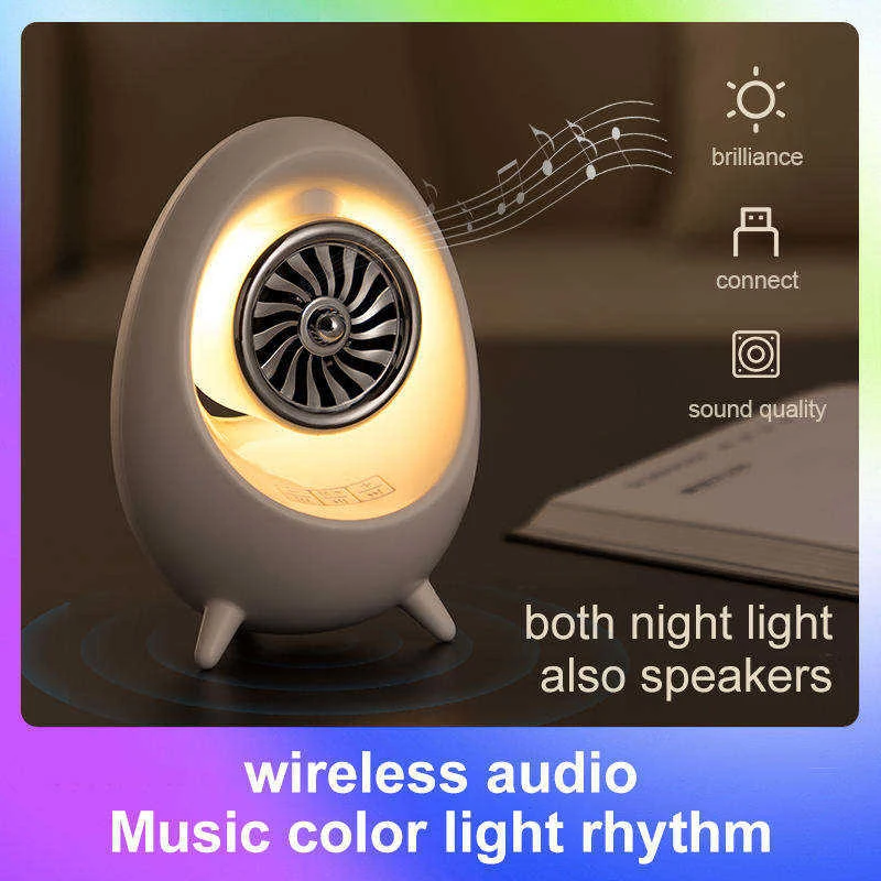 

Portable Smart Wireless Bluetooth Speaker Player Colorful LED Night Light Bedside Table Lamp Support TF Card Long Battery Life