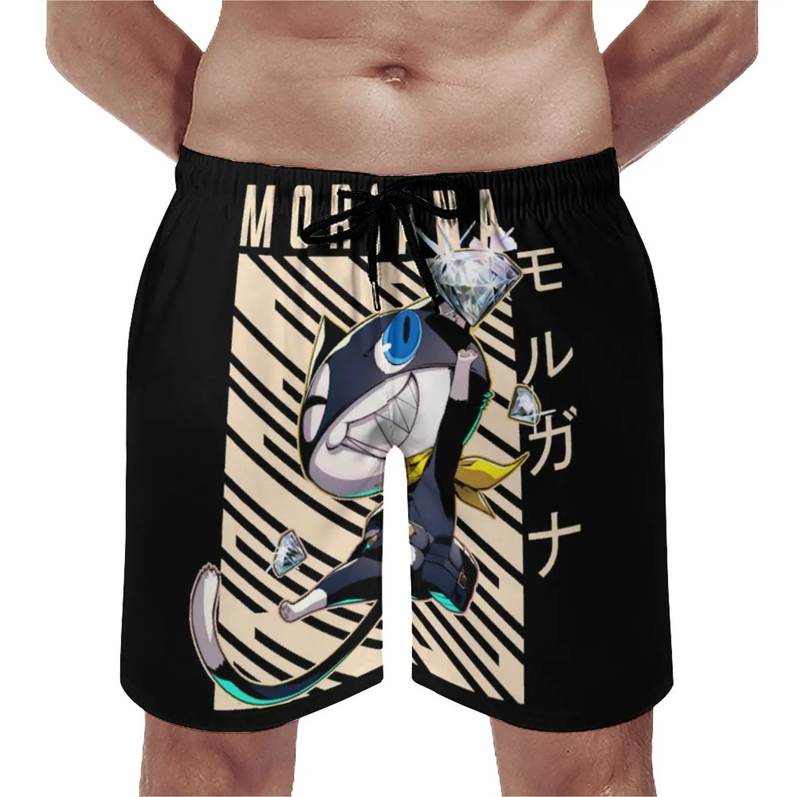 

Morgana Persona 5 Board Shorts Videogame Morgana Male Pattern Board Short Pants Hot Sale Print Plus Size Swim Trunks