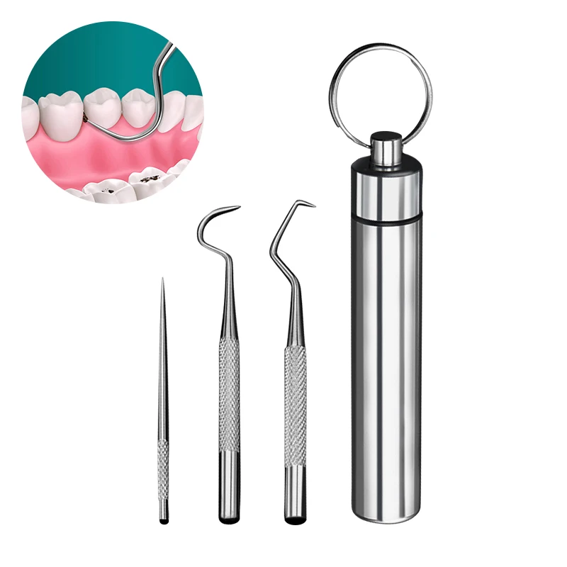 

YOMDID Stainless Steel Creative Toothpicks Portable Fruit Salad Tooth Pick Cleaning Tool Sticks Household Kitchen Accessories