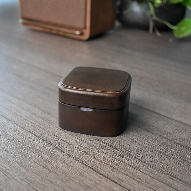 Walnut Wood Jewelry Box Engagement Ceremony Ring Storage Proposal Portable Ring Holder Case Rustic Wedding Ring Box Shop Display