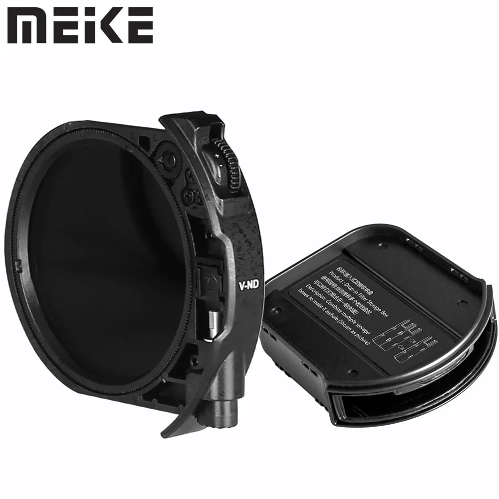 Фото Комплект переменных ND-фильтров Meike MK-EFTR-VND (фильтр нейтральной плотности) для Canon и Meike, адаптер для всех вставных фильтров №1