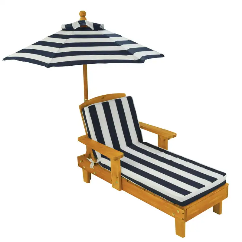 

Wood Chaise Kid's Chair with Umbrella and Cushion
