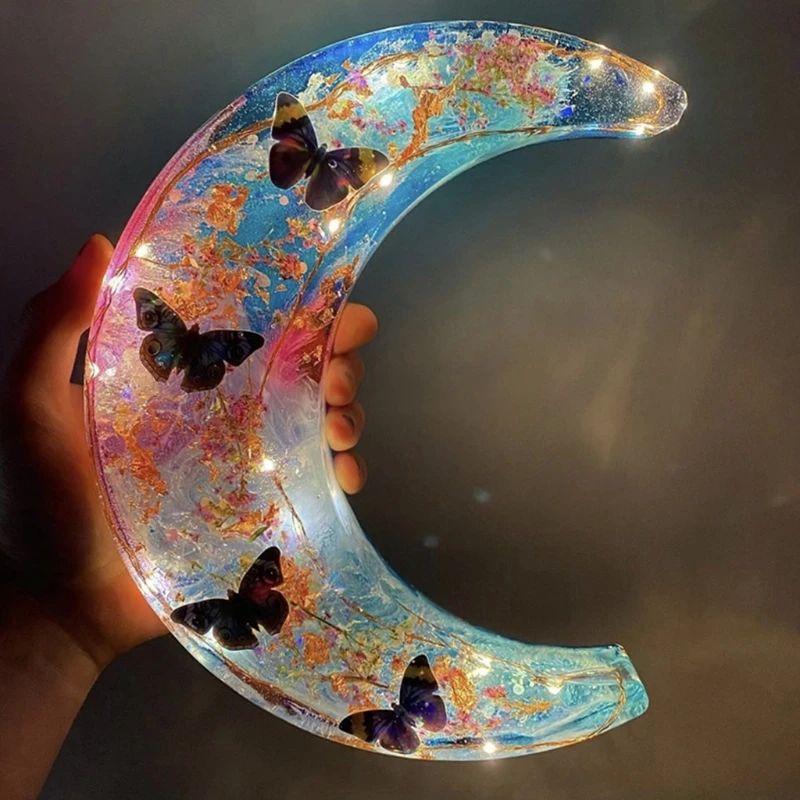 

Ornaments Casting Silicone Mould DIY Crafts Home Decorations Making Tool Moon Shape Epoxy Resin Mold