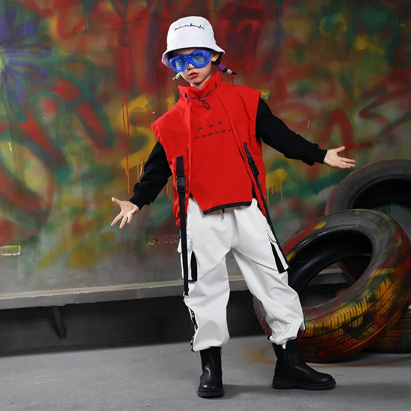 Детская одежда в стиле хип-хоп толстовка топ уличная тактические брюки-карго