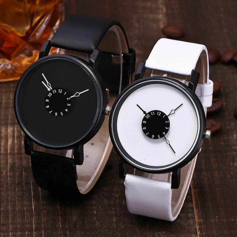Простые круглые кварцевые наручные часы для мужчин и женщин, часы для влюбленных с геометрическим циферблатом и силиконовым ремешком, модные повседневные кварцевые наручные часы, подарки