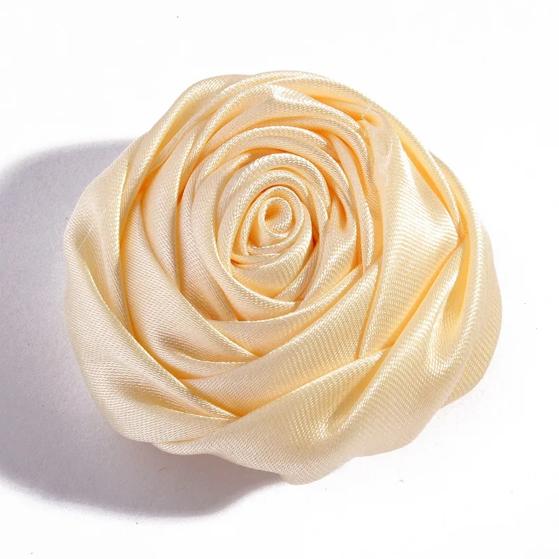 

3,5 см модная розетка бутон розы цветы для аксессуаров для волос атласная ткань цветок для свадебного букета повязки на голову